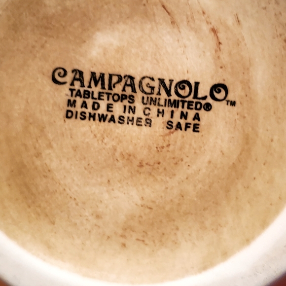 Retired Pottery Campagnolo Mugs set of two 4.5" - Picture 5 of 6